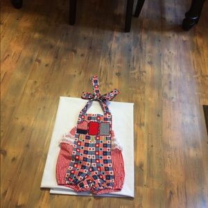 Red, white and blue romper